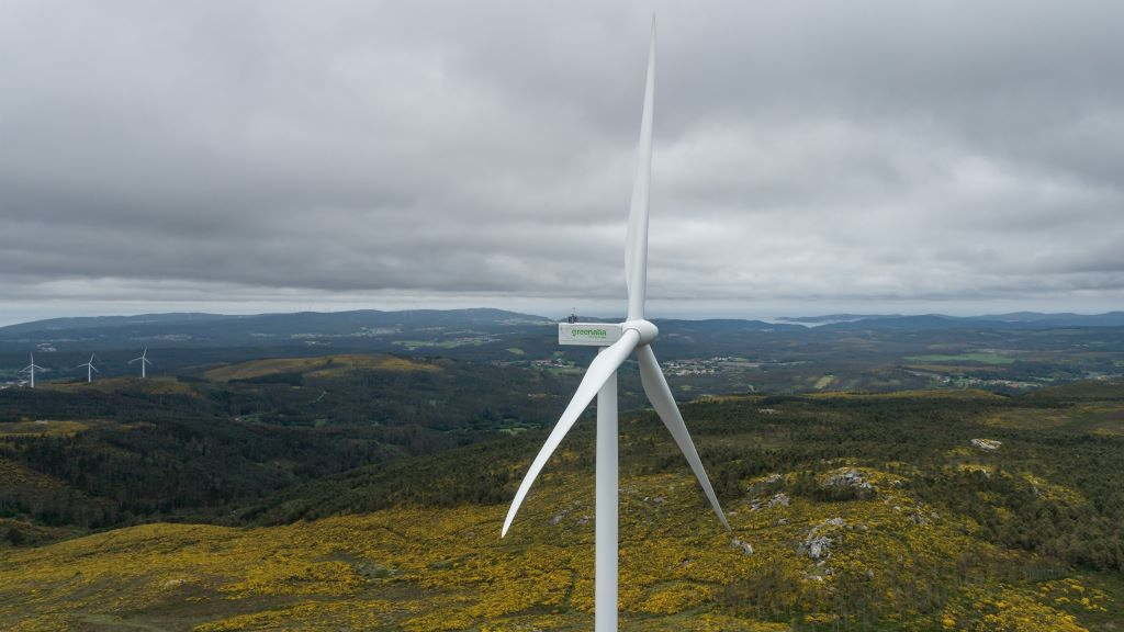 Parque eólico da enerxética galega en Vimianzo. (Foto: Greenalia)