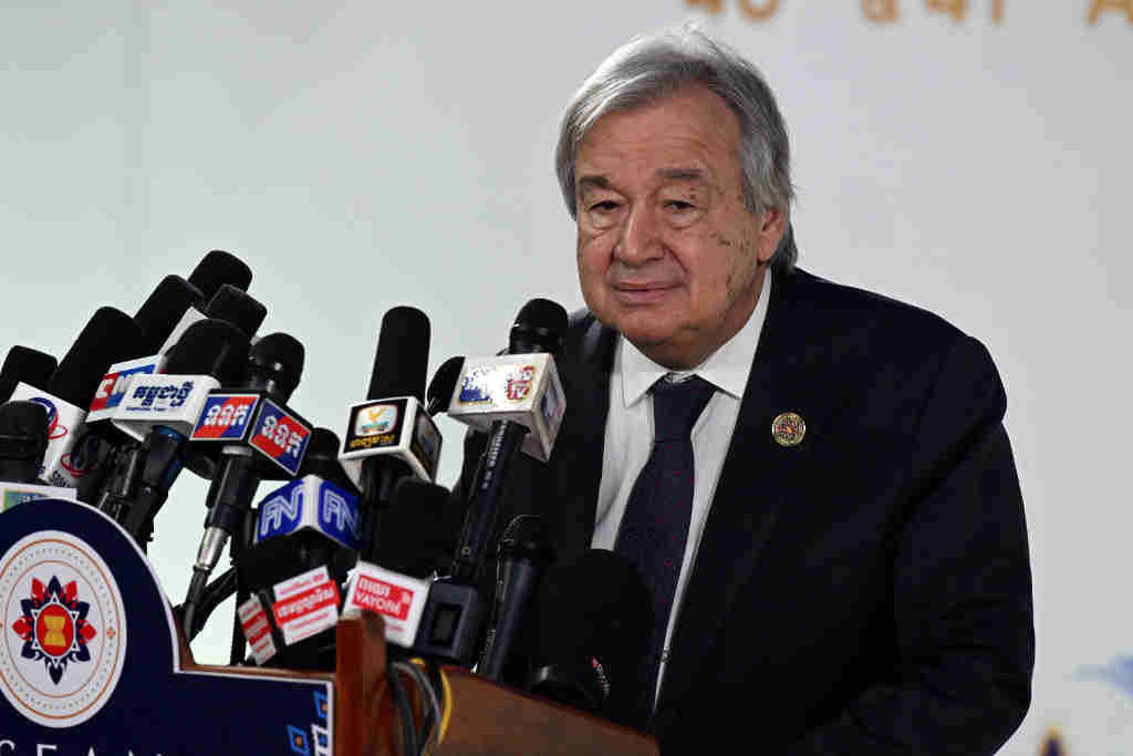 António Guterres o sábado. (Foto: Aapimage / DPA)