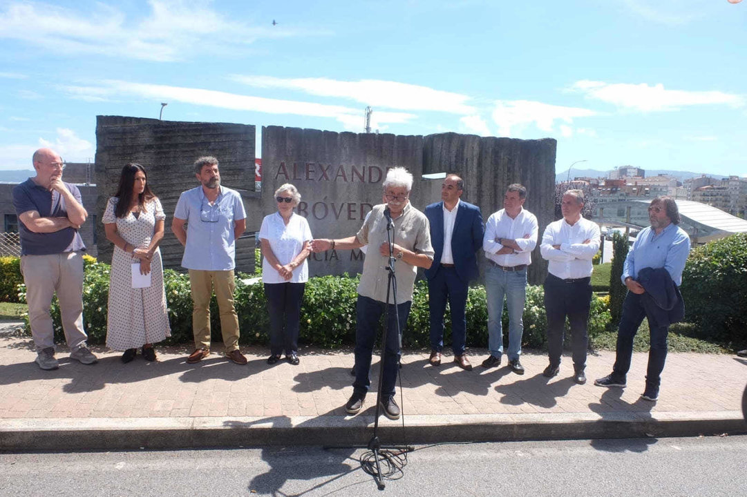 Participantes do acto institucional decorrido esta quinta feira, 17 de agosto, en Poio (comarca de Pontevedra) co gallo do Día da Galiza Mártir. (Foto: Nós Diario)