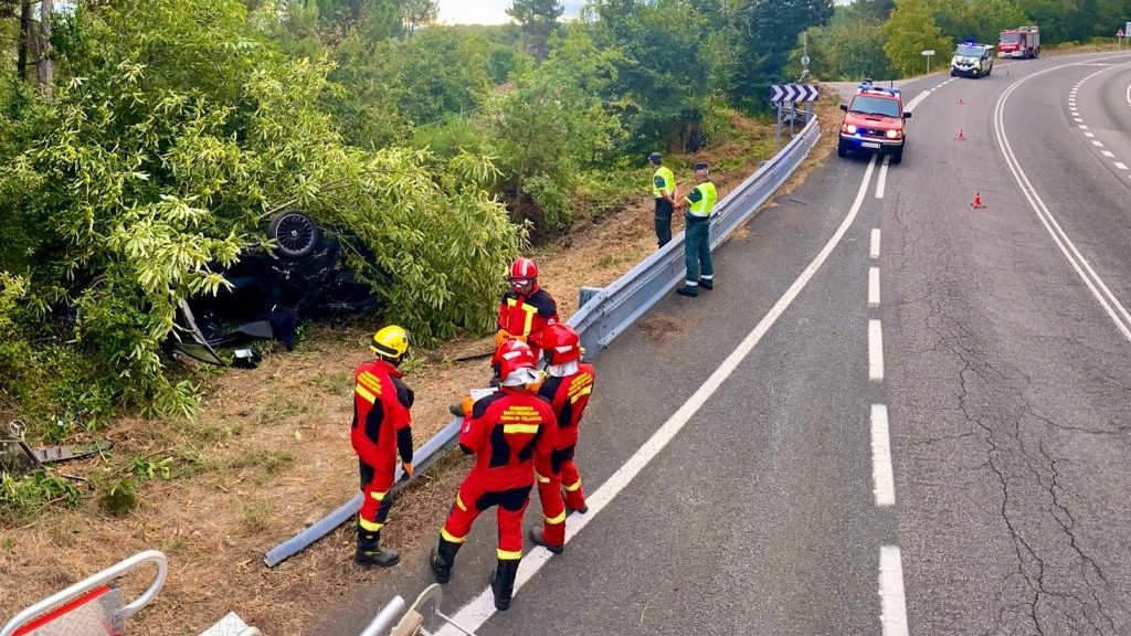 Lugar do accidente no municipio de Ramirás (Foto: Garda Civil).