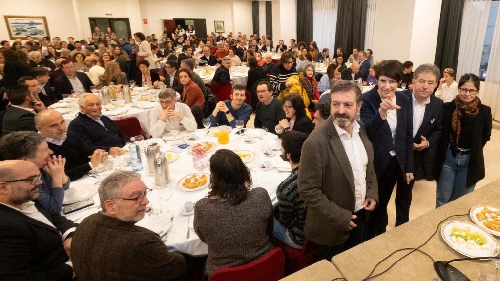 Luís Bará, Ana Pontón, Miguel Anxo Fernández Lores e Anabel Gulías, esta quinta feira en Pontevedra. (Foto: Nós Diario)