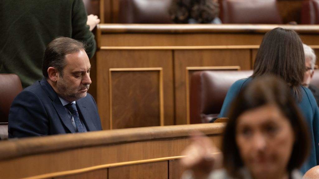 O deputado e ex ministro José Luis Ábalos, a pasada quinta feira, no pleno do Congreso. (Foto: Eduardo Parra / Europa Press)