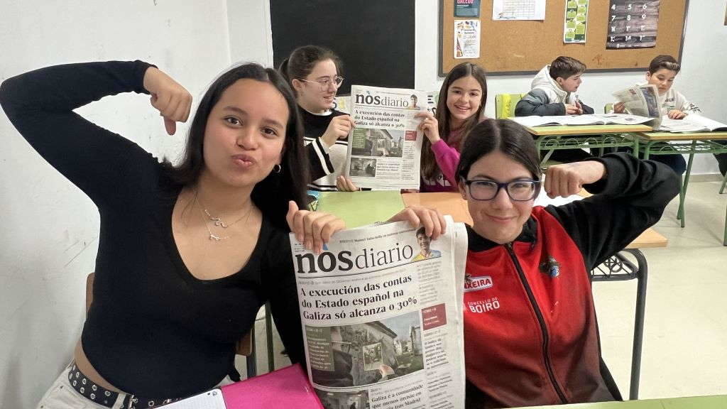O traballo na aula con 'Nos Diario' permitiu ao alumnado de 1º da ESO do IES A Cachada dar as clases de Lingua Galega de xeito máis ameno.