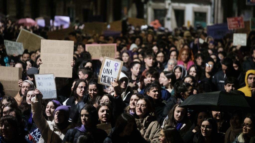 Manifestación o 8 de marzo de 2023 en Santiago.