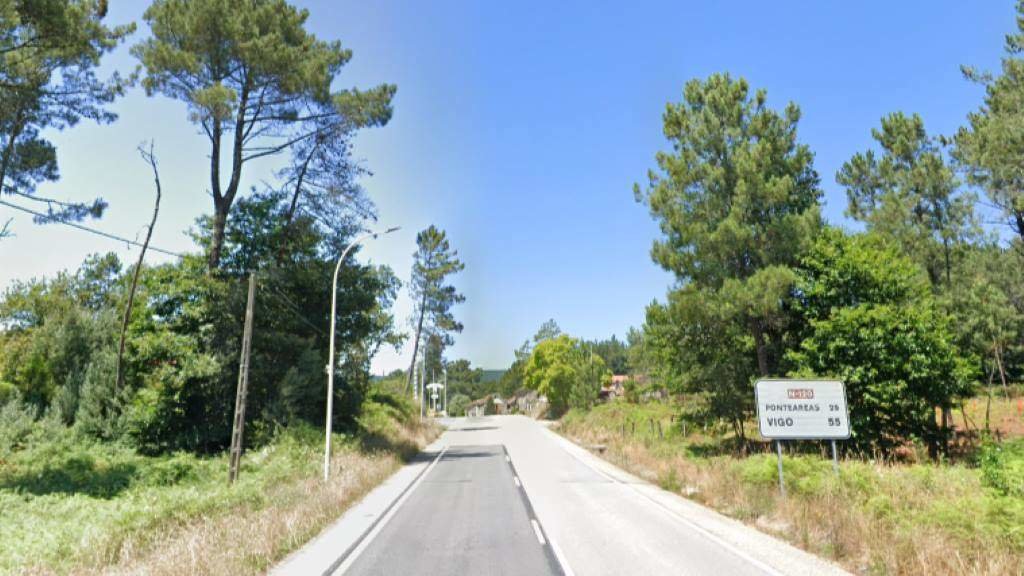 Estrada N-120 ao seu paso pola Cañiza, na comarca do Condado. (Foto: Google)