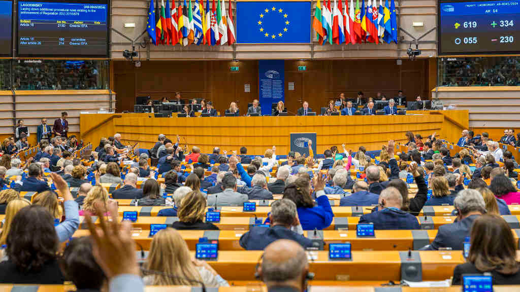 Votación no Parlamento da UE a pasada semana. (Foto: Daina Le Lardic / Parlamento da UE)