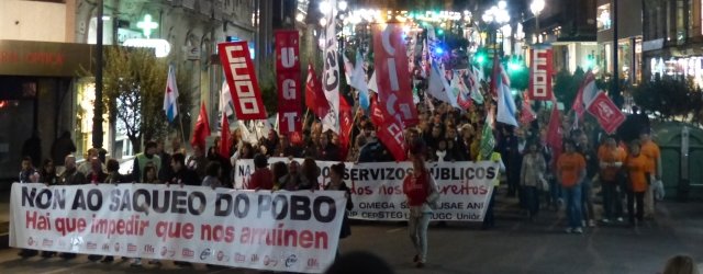 Manifestación en Vigo en defensa dos servizos públicos 16/10/2012