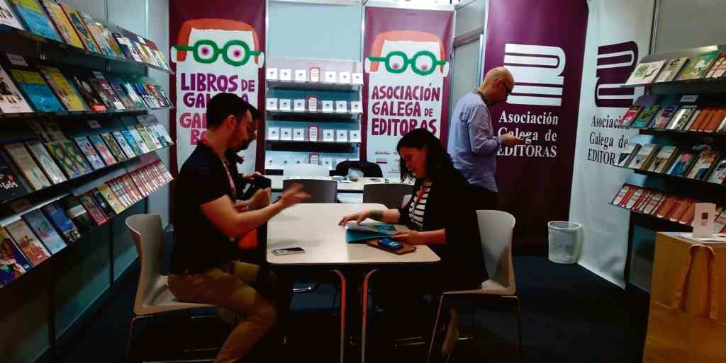 Stand da Asociación Galega de Editores na Feira de Boloña do ano 2018.