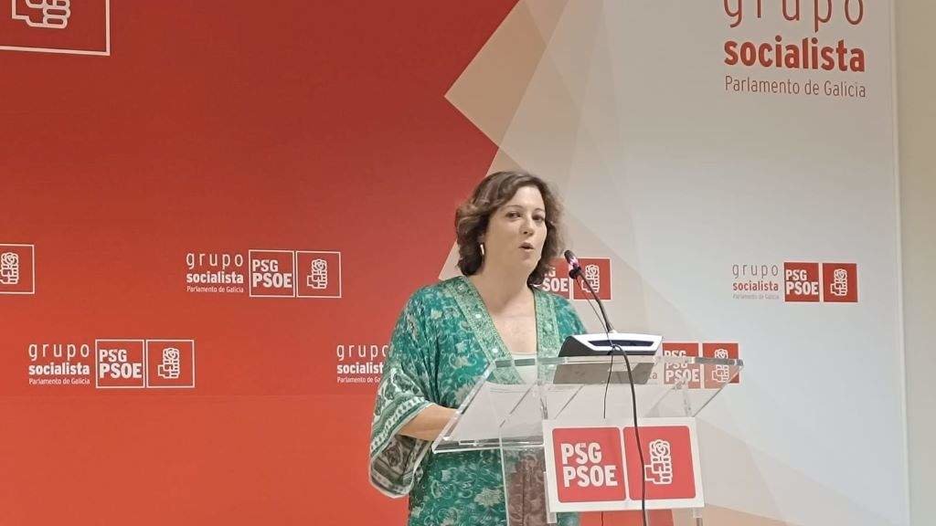 A deputada socialista Begoña Rodríguez Rumbo, hoxe, en rolda de prensa. (Foto: Europa Press)