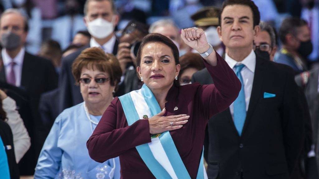 A presidenta de Honduras, Xiomara Castro, no acto de asunción oficial do cargo en xaneiro de 2022. (Foto: Inti Oncon / DPA)