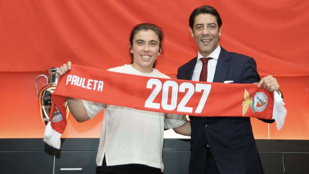 Pauleta, co presidente do Benfica, o lendario ex futbolista Rui Costa. (Foto: SL Benfica).