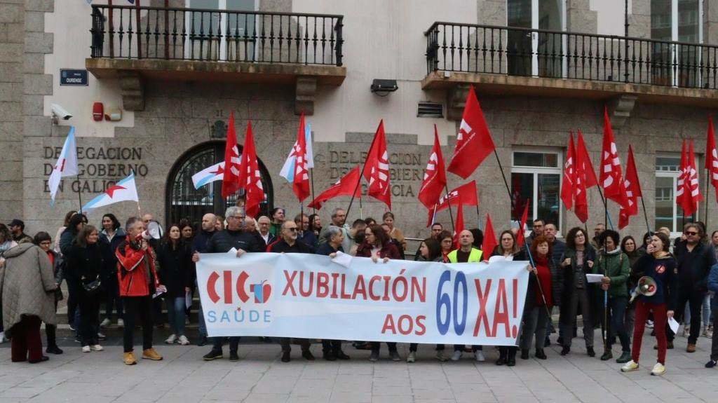 Delegados e delegadas da CIG, esta segunda feira, na Coruña. (Foto: Nós Diario)