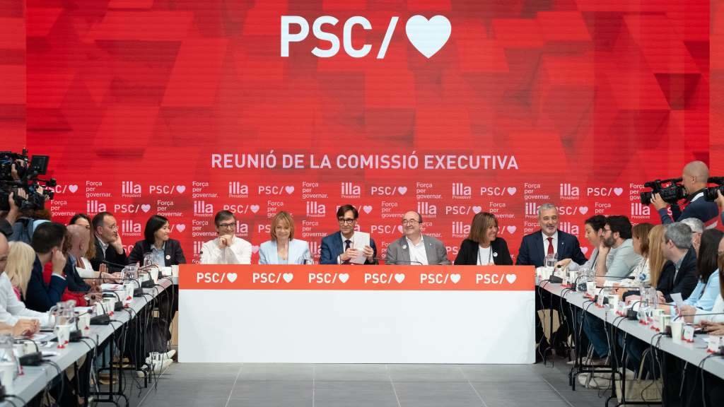 Reunión da Comisión Executiva do PSC, esta segunda feira (Foto: David Zorrakino / Europa Press).