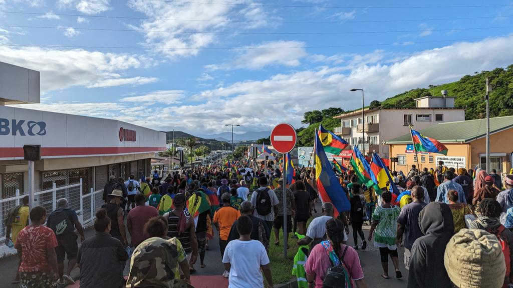 Protesta independentista a finais de marzo en Nova Caledonia. (Foto: Nós Diario)