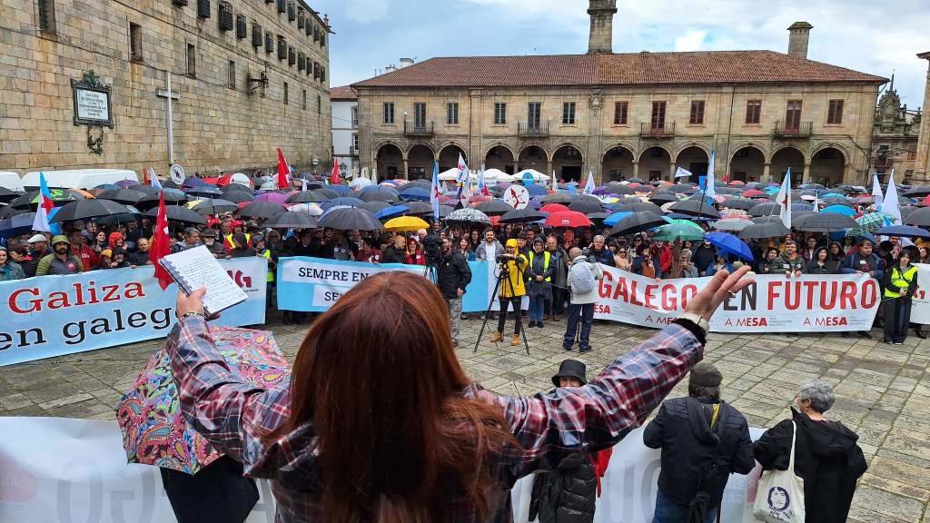 Manifestación en Compostela convocada por Queremos Galego. (Foto: Queremos Galego)