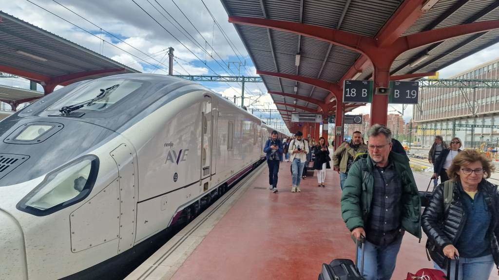 O primeiro AVE Avril con saída de Vigo, o desta terza feira, chegou a Madrid con dúas horas de atraso. (Foto: Pedro Davila / Europa Press)