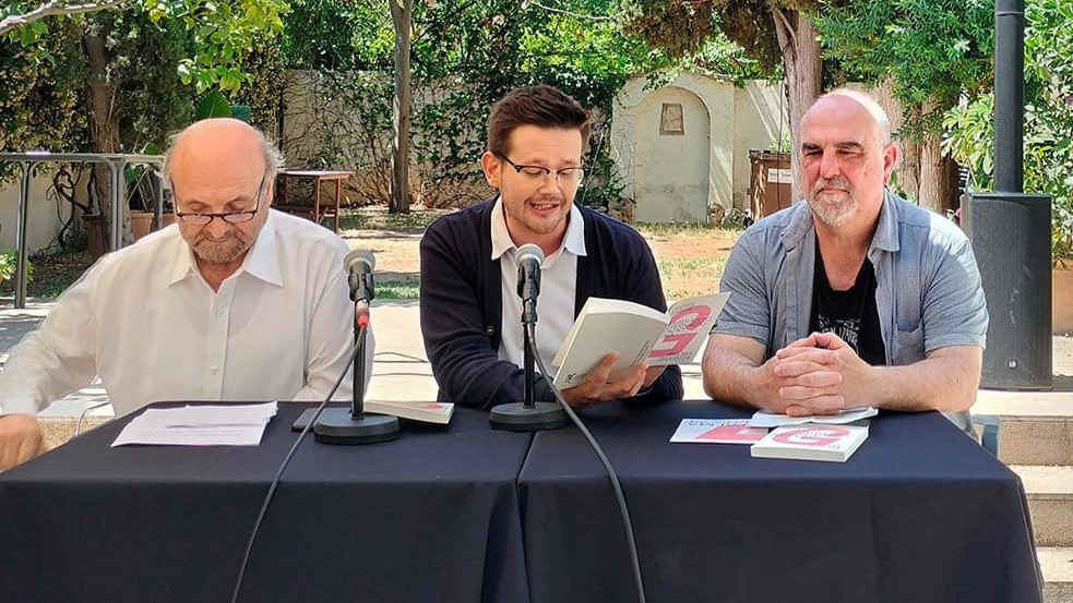 Cesáreo Sánchez Iglesias, Sebastià Portell e  Joxemari Carrere en Palma de Mallorca (Foto: Nós Diario).