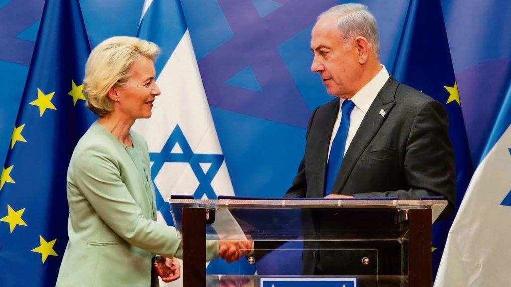 Von der Leyen e Benjamin Netanyahu en outubro do ano pasado (Foto: GPO / DPA / vía Europa Press).