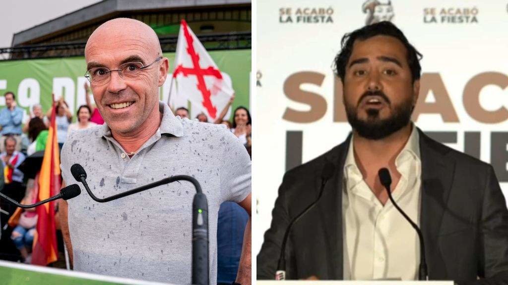 Jorge Buxadé, de Vox, e Alvise Pérez, de SALF. (Fotos: Europa Press)