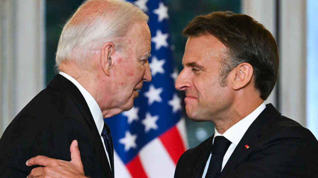 O presidente estadounidense, Joe Biden, e o seu homólogo francés, Emmanuel Macron. (Foto: Saul Loeb / AFP / DPA vía Europa Press)