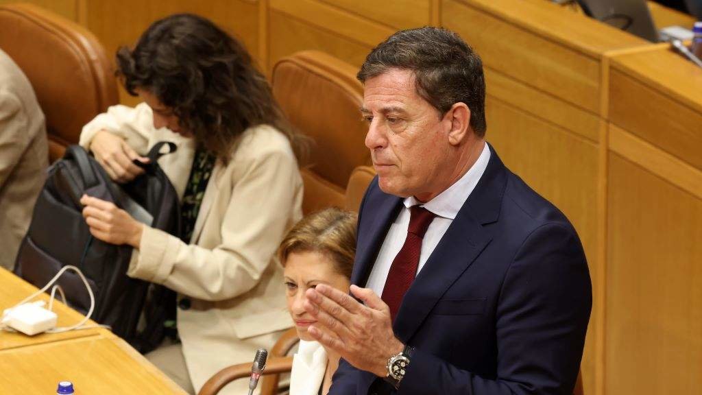José Ramón Gómez Besteiro, esta cuarta feira, no Parlamento. (Foto: Arxina)