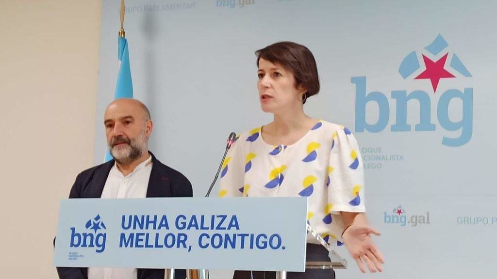 Néstor Rego e Ana Pontón, esta sexta feira, en rolda de prensa. (Foto: Europa Press)