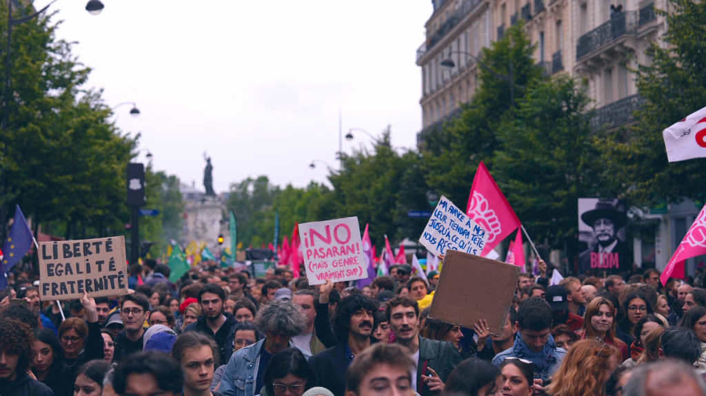 Mobilización para rexeitar a extrema dereita o pasado sábado en París, a capital de Francia. (Foto: Bastien Lachaud)