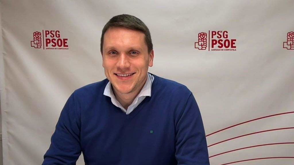 O secretario xeral do PSOE compostelán, Aitor Bouza. (Foto: Europa Press)