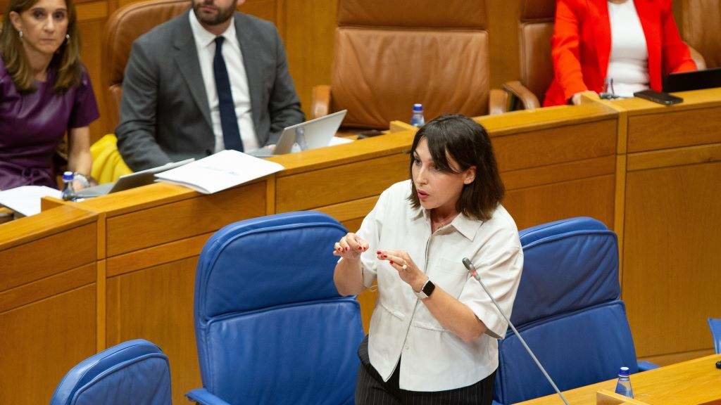 A conselleira de Economía, María Jesús Lourenzá, esta cuarta feira, no Parlamento. (Foto: Xunta)