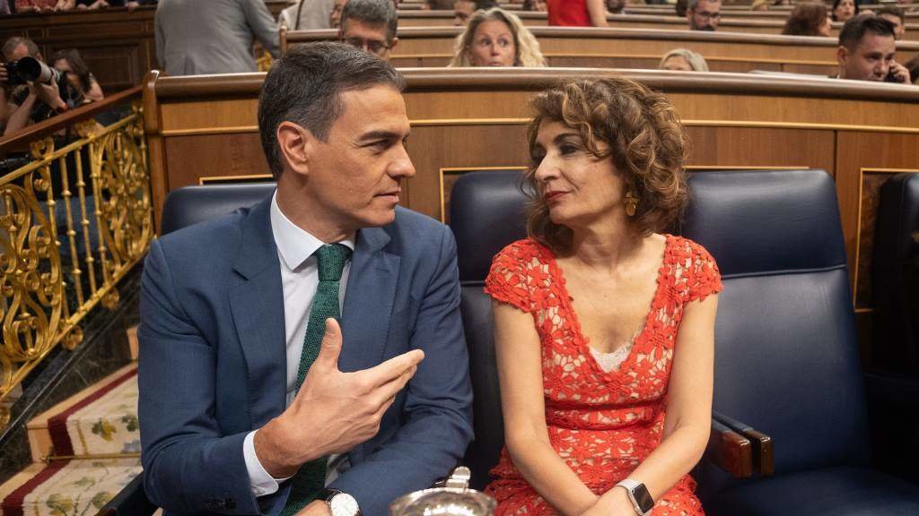 Pedro Sánchez e María Jesús Montero, esta cuarta feira, no Congreso. (Foto: Eduardo Parra / Europa Press)
