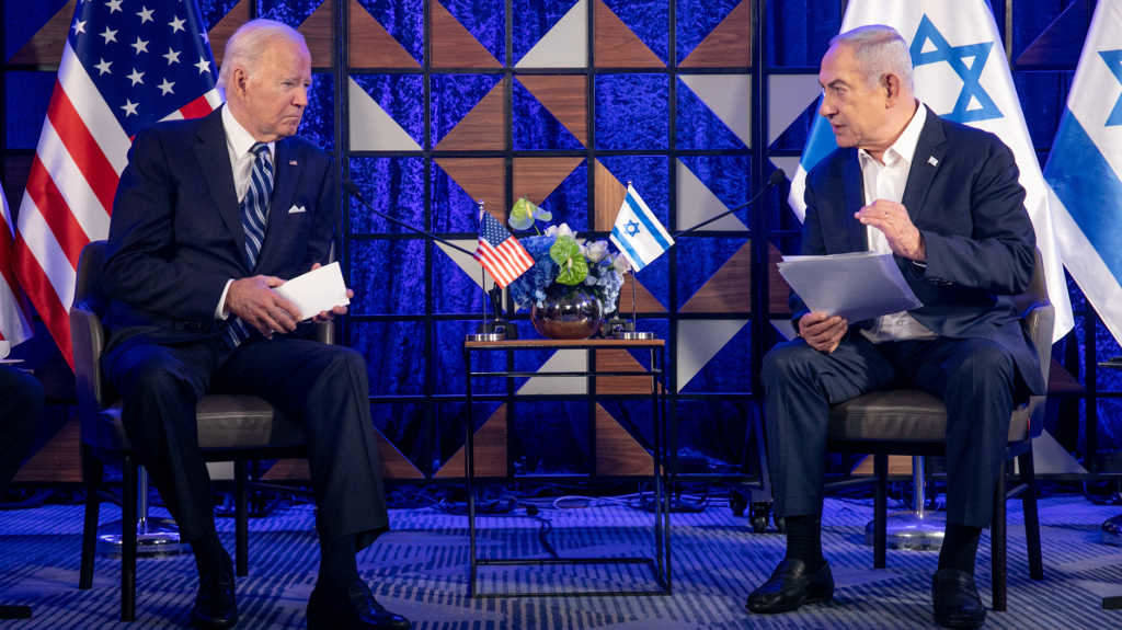 Os líderes dos Estados Unidos, Joe Biden, e Israel, Benjamin Netanyahu, en outubro de 2023. (Foto: Avi Ohayon / GPO / DPA vía Europa Press)