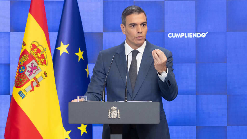 Pedro Sánchez a cuarta feira. (Foto: Eduardo Parra / Europa Press)