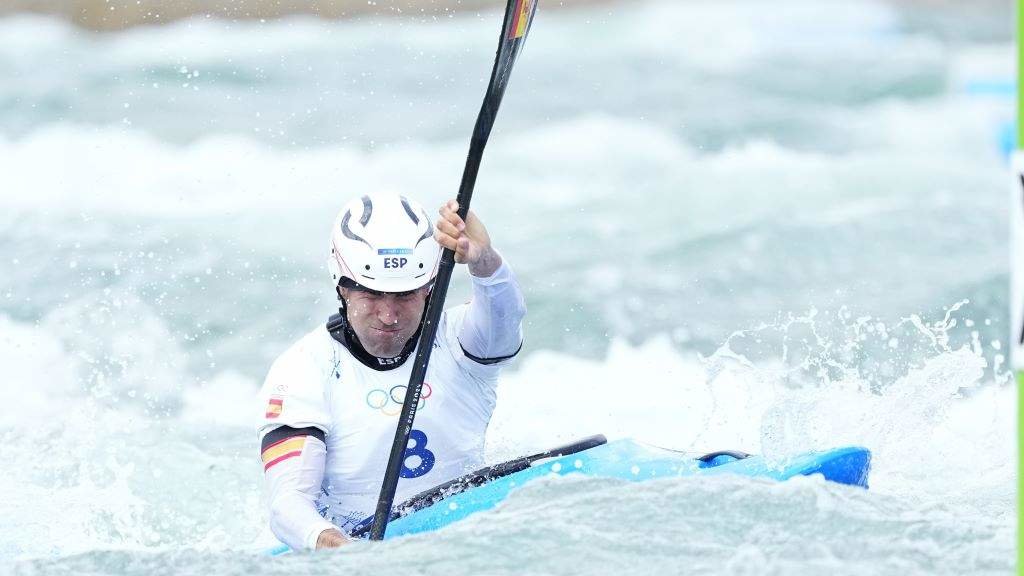 O tomiñés Manu Ochoa, esta sexta feira, no estadio náutico de Vaires-sur-Marne. (Foto: AFP7 / Europa Press)