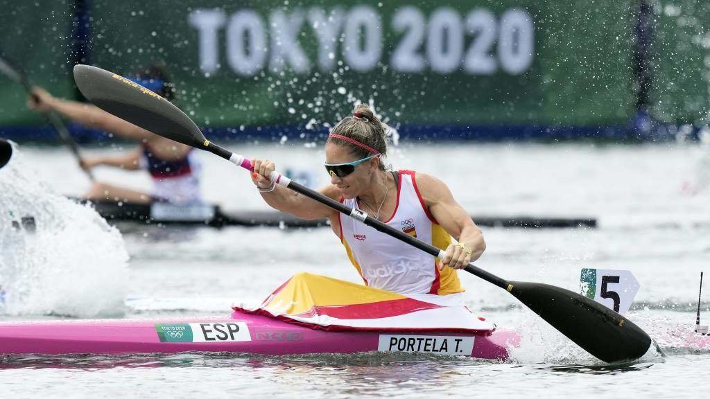 A padexeira canguesa Teresa Portela en Toquio 2020, onde foi prata no K1 200m. (Foto: COE vía Europa Press)