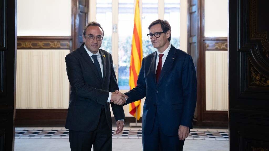 Josep Rull e Salvador Illa. (Foto: David Zorrakino / Europa Press)