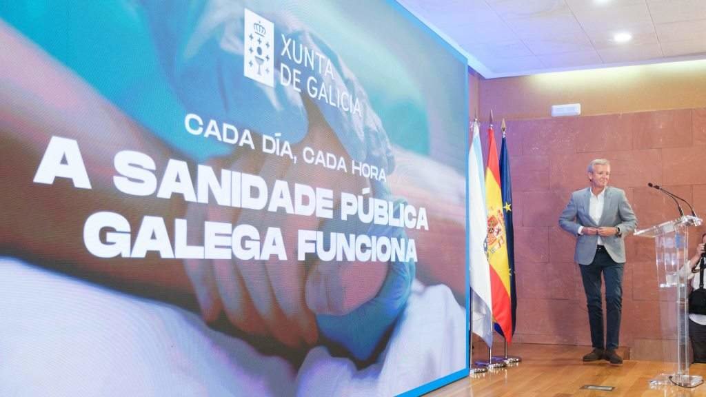 Alfonso Rueda, presidente da Xunta da Galiza, esta terza feira en Vilagarcía de Arousa (O Salnés). (Foto: Xunta da Galiza)