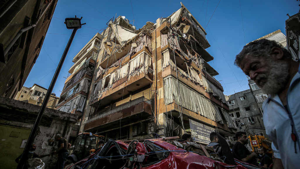 Edificio atacado a terza feira por Israel nos suburbios do sur do Líbano. (Foto: Marwan Naamani / DPA vía Europa Press)