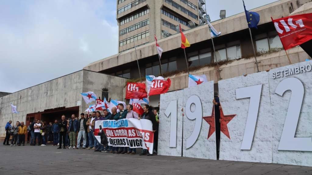 Mobilización da CIG en Vigo, esta quinta feira. (Foto: Nós Diario)