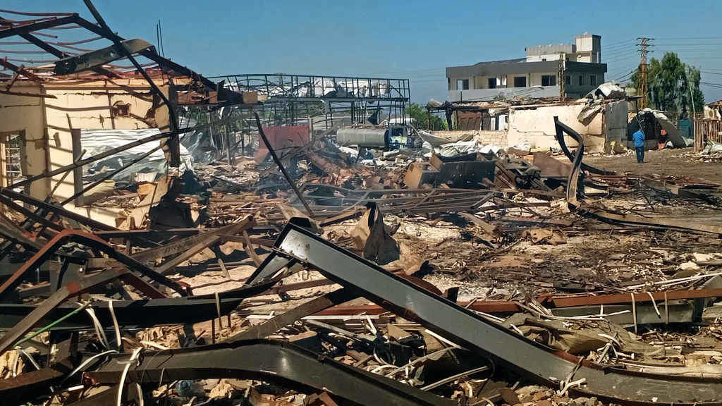 A vila de Saksakieh, no sur do Líbano, a quinta feira logo de sufrir un ataque aéreo israelí. (Foto: Str- / DPA vía Europa Press)